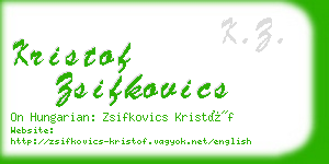 kristof zsifkovics business card